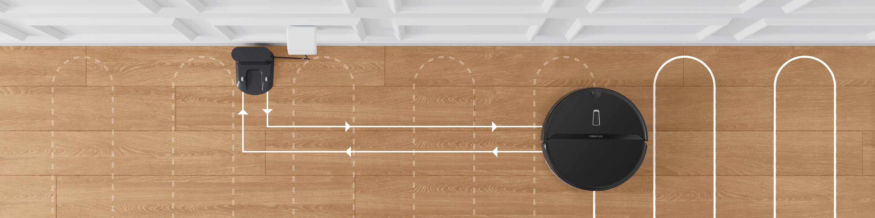 Roborock E4는 자동 충전 기능을 사용하여 넓은 집을 손쉽게 청소합니다